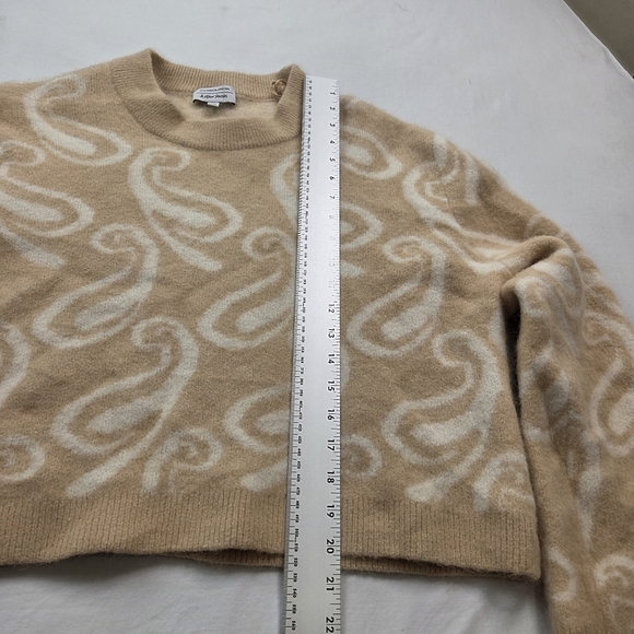 & Other Stories Alpaca Wool Blend Sweater Beige Abstract Pattern Women’s L - Picture 9 of 12